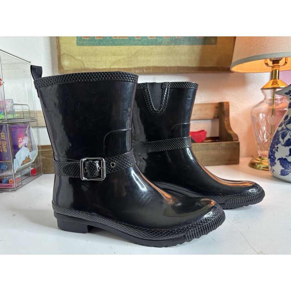 COUGAR black Rubber Ankle Rubber Waterproof Rain Boots Size 9